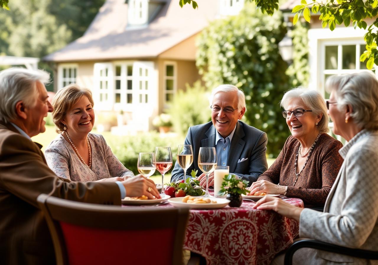 Residents enjoying lunch together at The Sandars